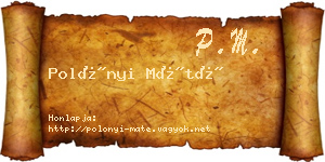 Polónyi Máté névjegykártya