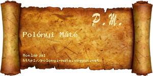 Polónyi Máté névjegykártya
