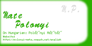 mate polonyi business card